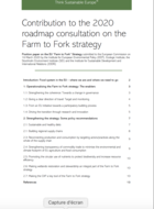 Contribution à la consultation sur la feuille de route 2020 concernant la stratégie « De la fourche à la fourchette » (Farm to Fork)