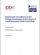 Submission of evidence on EU Energy Governance to the House of Lords European Union Committee