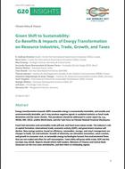 Green Shift to Sustainability: Co-Benefits & Impacts of Energy Transformation on Resource Industries, Trade, Growth, and Taxes