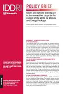 Issues and options with regard to the renewables target in the context of the 2030 EU Climate and Energy Package
