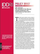 2B continued… The outcomes of the Warsaw Climate Conference and implications for Paris 2015
